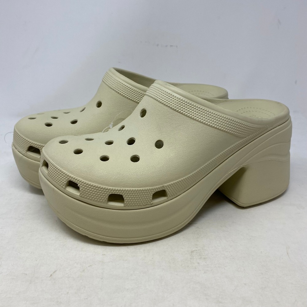 Crocs Siren Clog Bone Platform High Block Heel Mens 10 Womens 12 208547